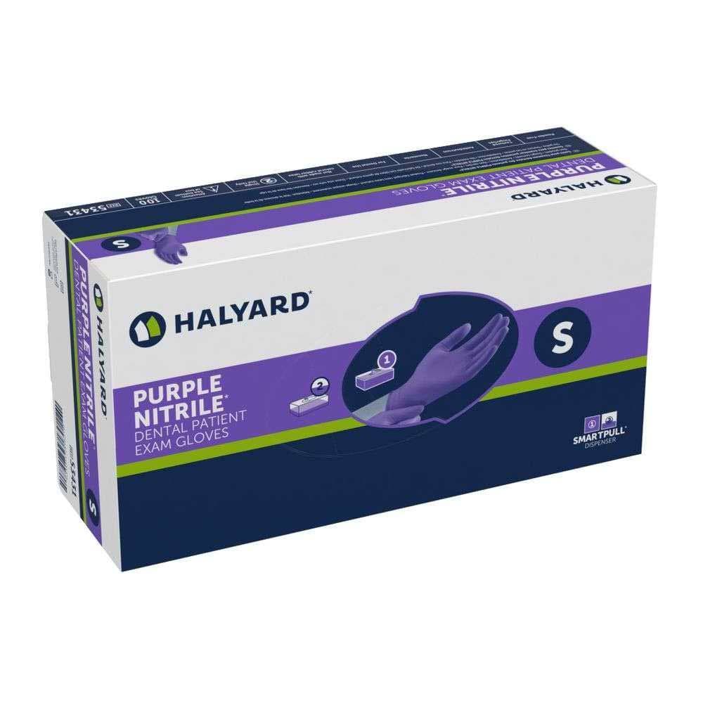 Halyard Purple Nitrile Dental Exam Gloves Small - Case of 1000 - Image 1