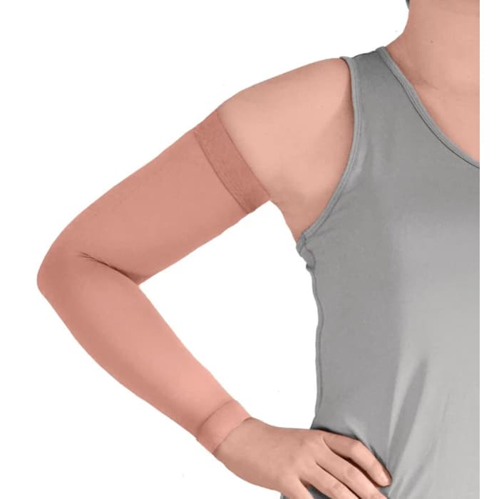 L&R ExoSoft Upper Extremity Arm Sleeve, Silicone top, Tall, Extra Large, Beige - Image 1