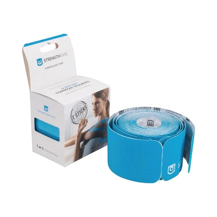 StrengthTape Kinesiology Tape, 5M Precut Roll, Light Blue - Image 1
