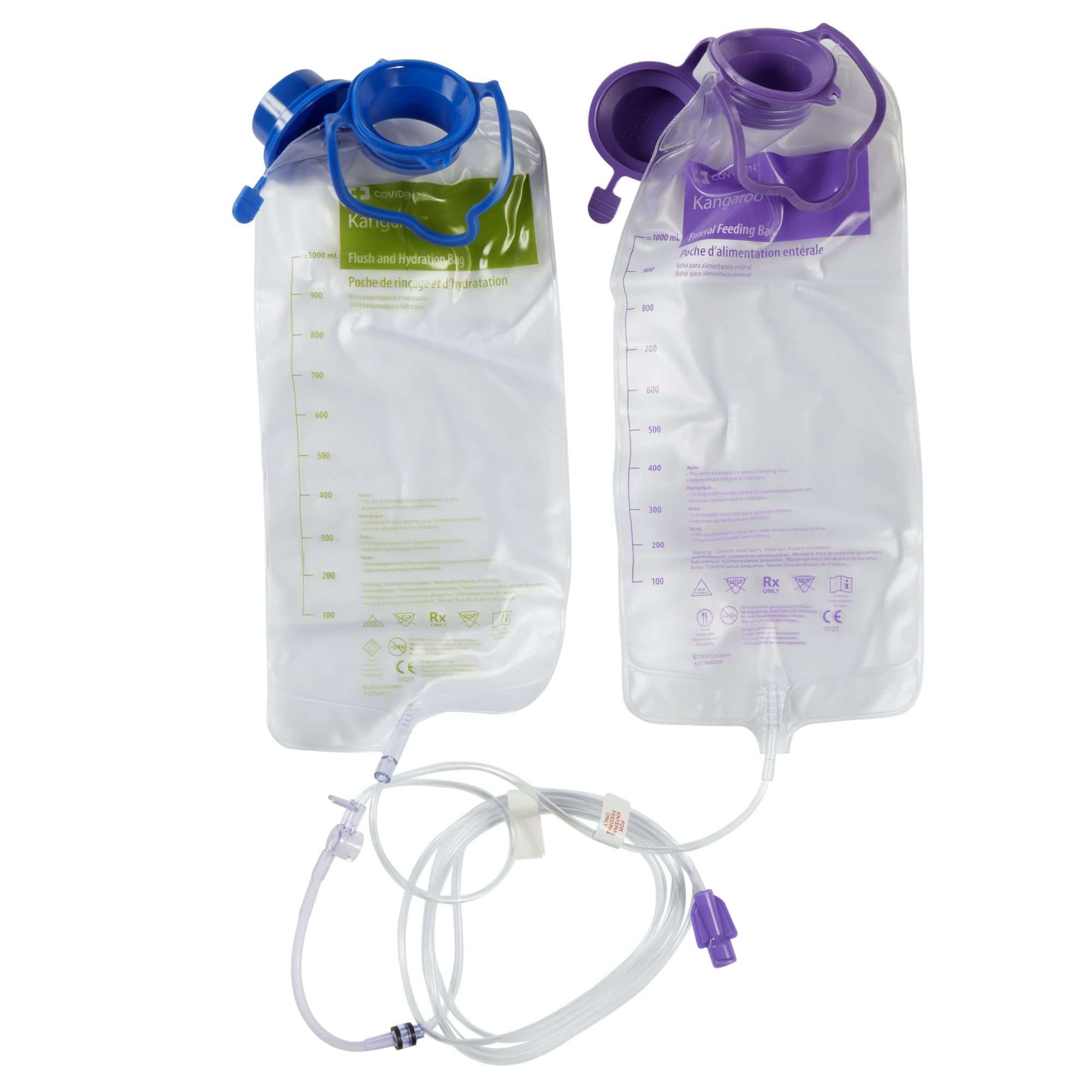 Kangaroo ePump Enteral Feeding Set with 1000mL Flush Set - Case of 30 - Image 1