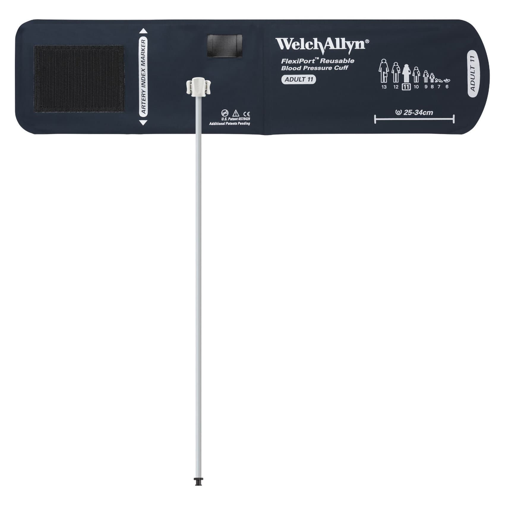 Welch Allyn FlexiPort Reusable Adult Blood Pressure Cuff, Size 11, 1-Tube Tri-Purpose Connector