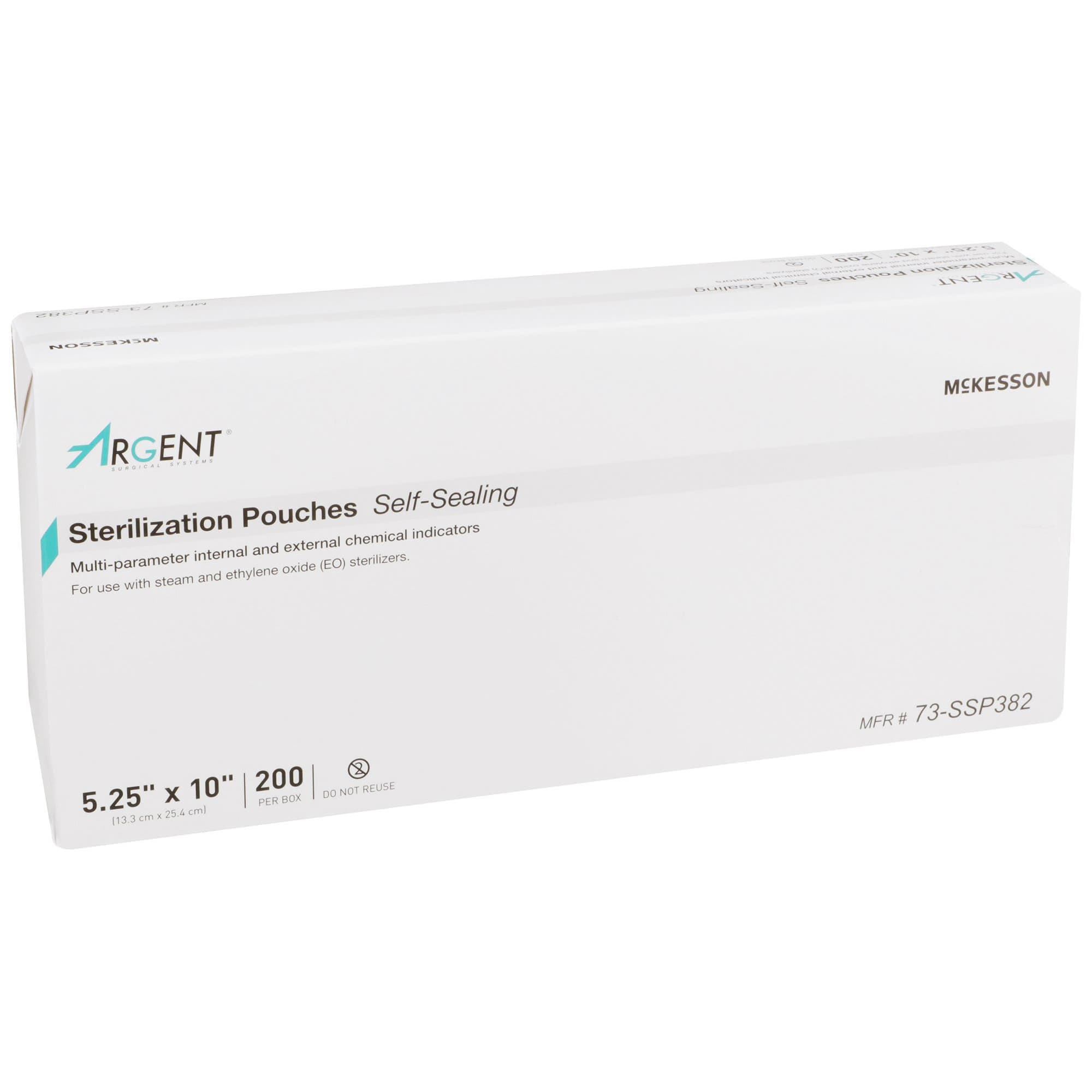 McKesson Argent Sure-Check Sterilization Pouch Transparent-Blue, 5-1/4 x 10 Inch - Case of 2000 - Image 1