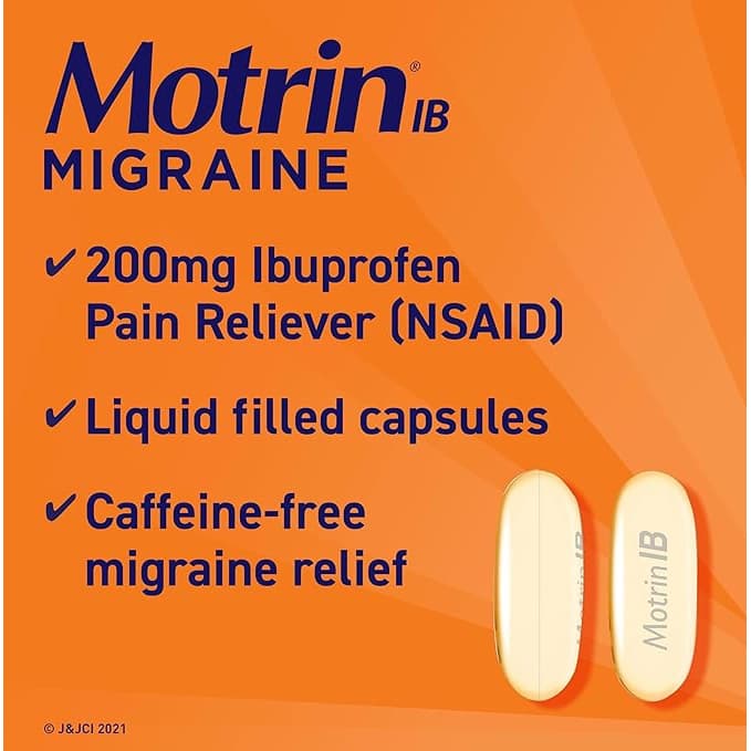 Motrin IB Migraine Liquid Filled Caps, 200 mg - Pack of 80 - Image 3