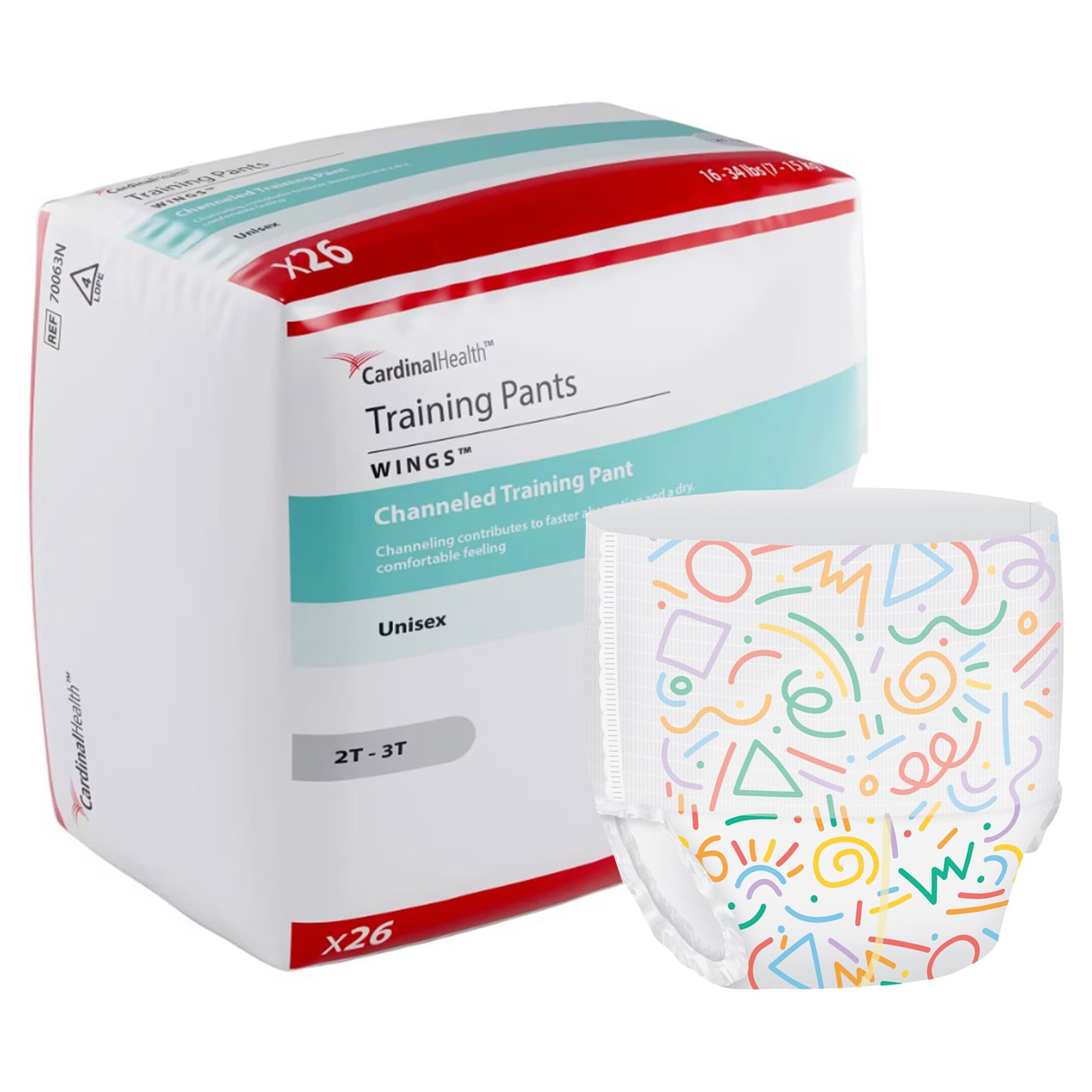 Cardinal Health Channelled Training Pants, 2T to 3T - Case of 104 - Image 1