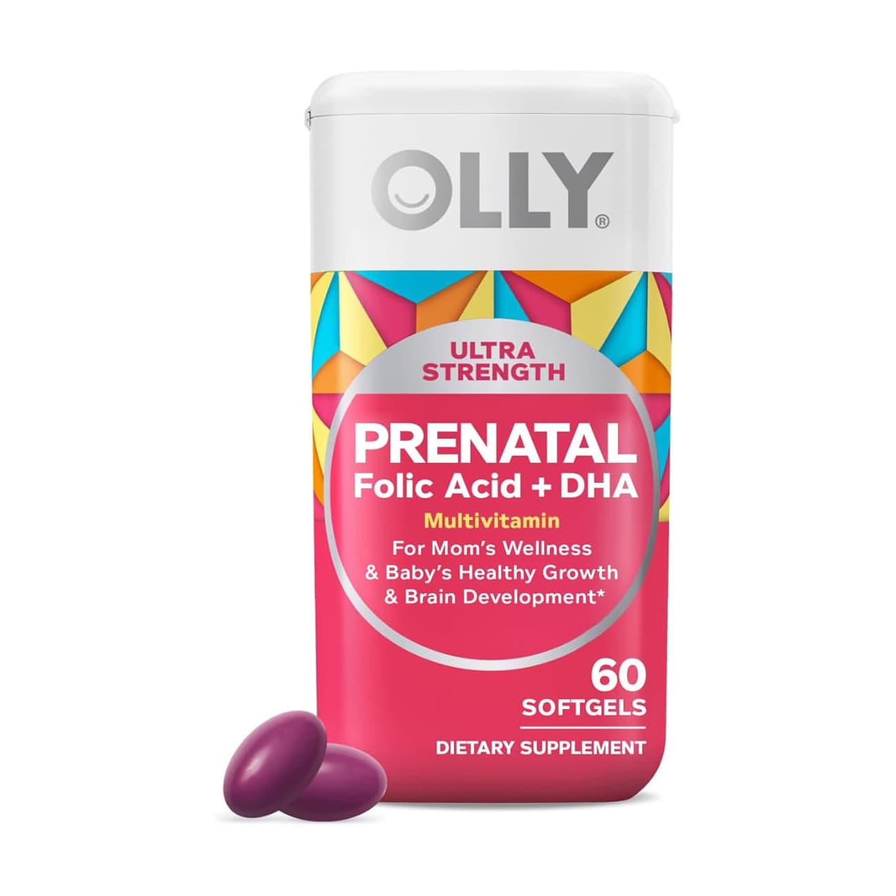 OLLY Ultra Strength Prenatal Multivitamin Softgels - Bottle of 60 - Image 1