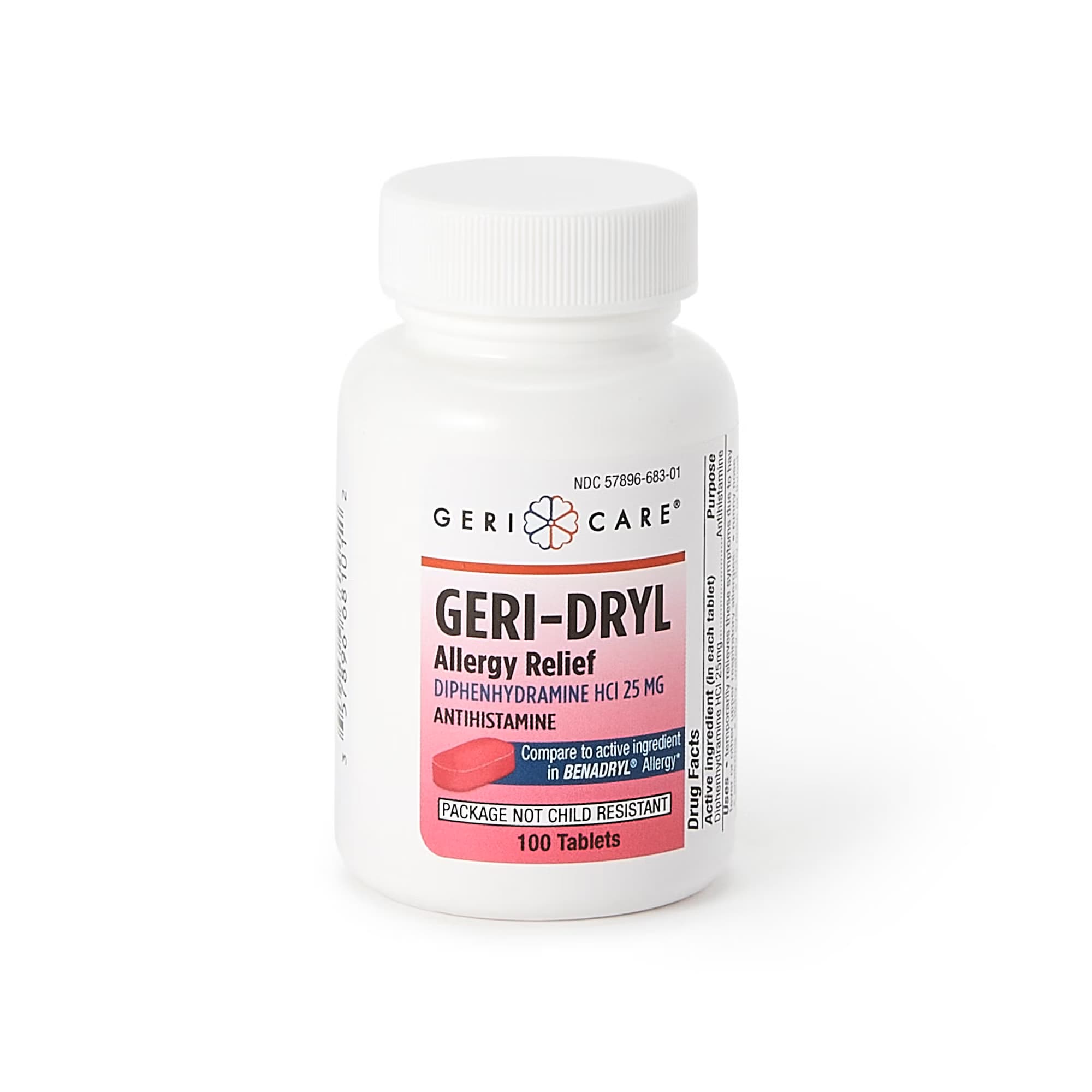 Geri-Dryl Allergy Relief Diphenhydramine HCL Tablet, 25 mg - Case of 1200 - Image 3