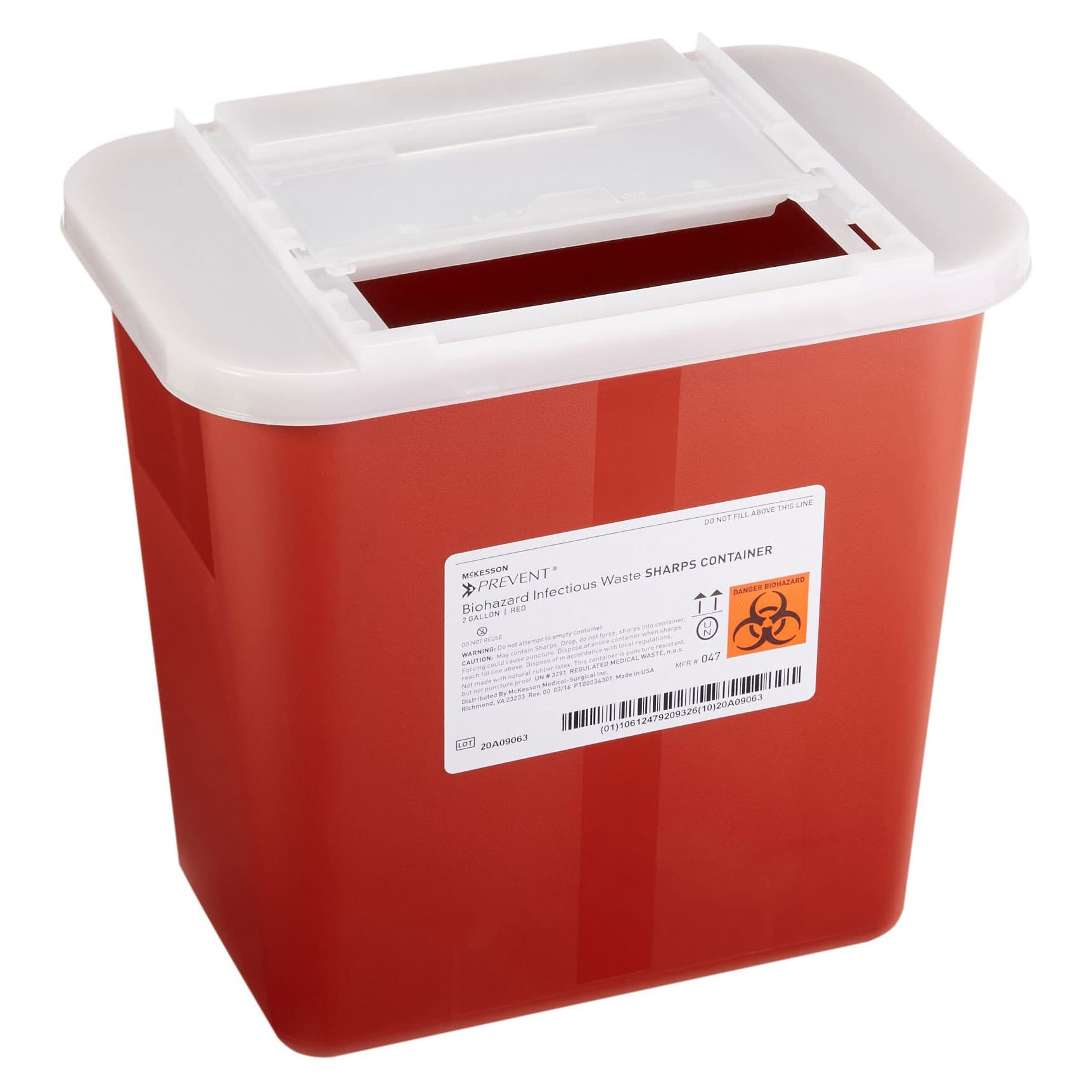 McKesson Prevent Biohazard Infectious Waste Sharps Containers, Horizontal Entry - Image 3
