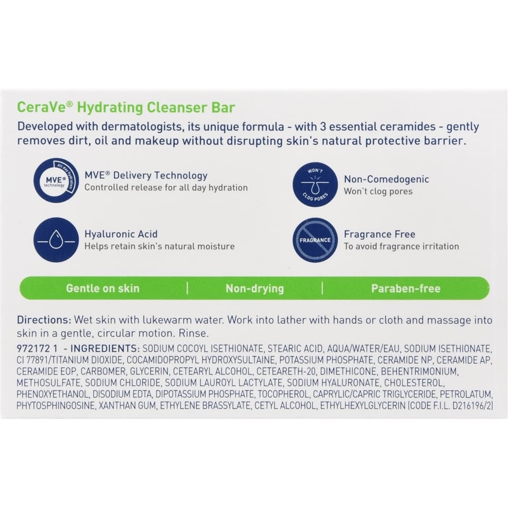 CeraVe Hydrating Cleanser Bar, Unscented, 4.5 oz - Each - Image 2