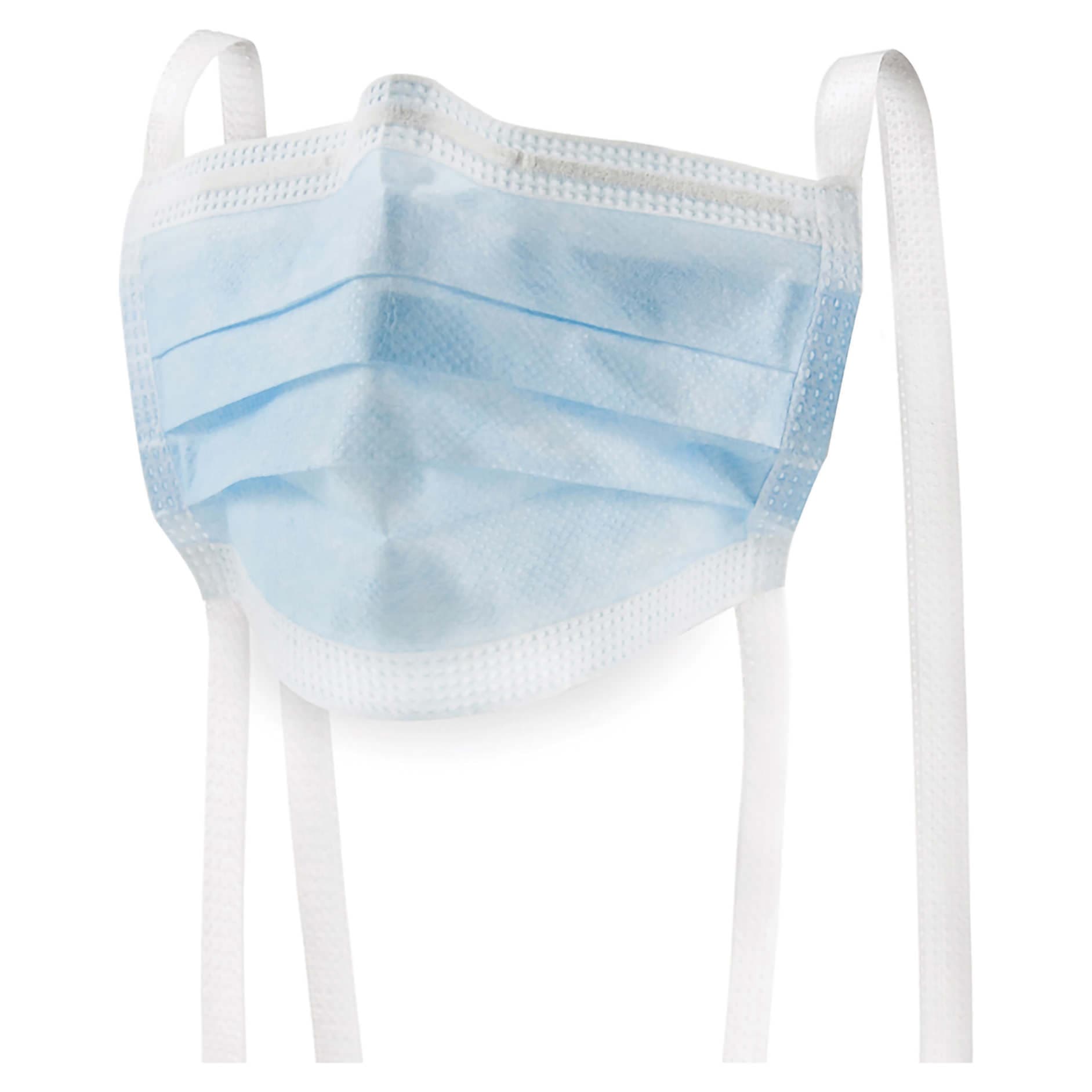 McKesson Adult ASTM Level 1 Anti-fog Pleated Tie Surgical Mask - Image 2