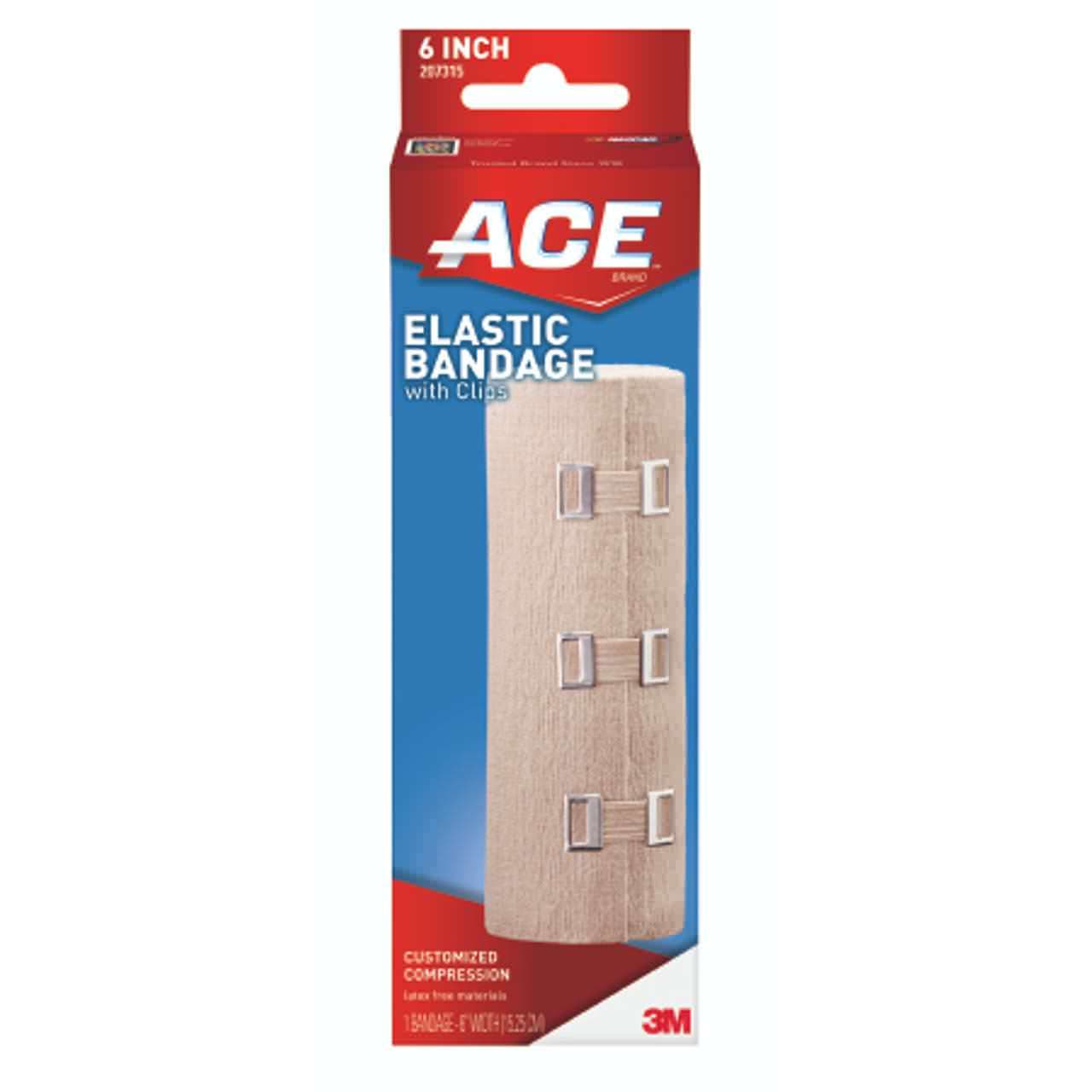 3M Ace Elastic Bandage with Metal Clips, Tan, 6 Inch - Image 1
