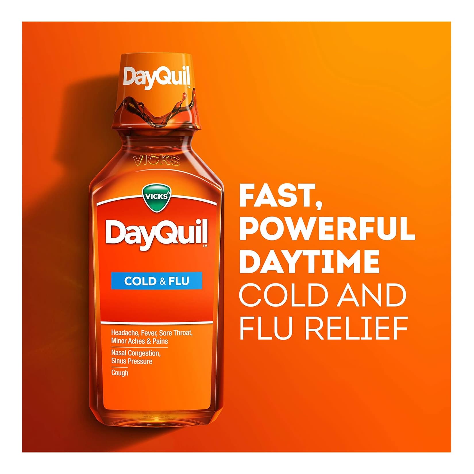 Vicks DayQuil Cold & Flu Liquid, 8 oz - Each - Image 2
