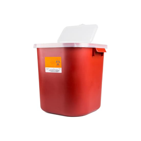 Medegen Medical Red Base Sharps Container, 14 H x 13-3/4 W x 13-3/4 D Inch - Each - Image 1
