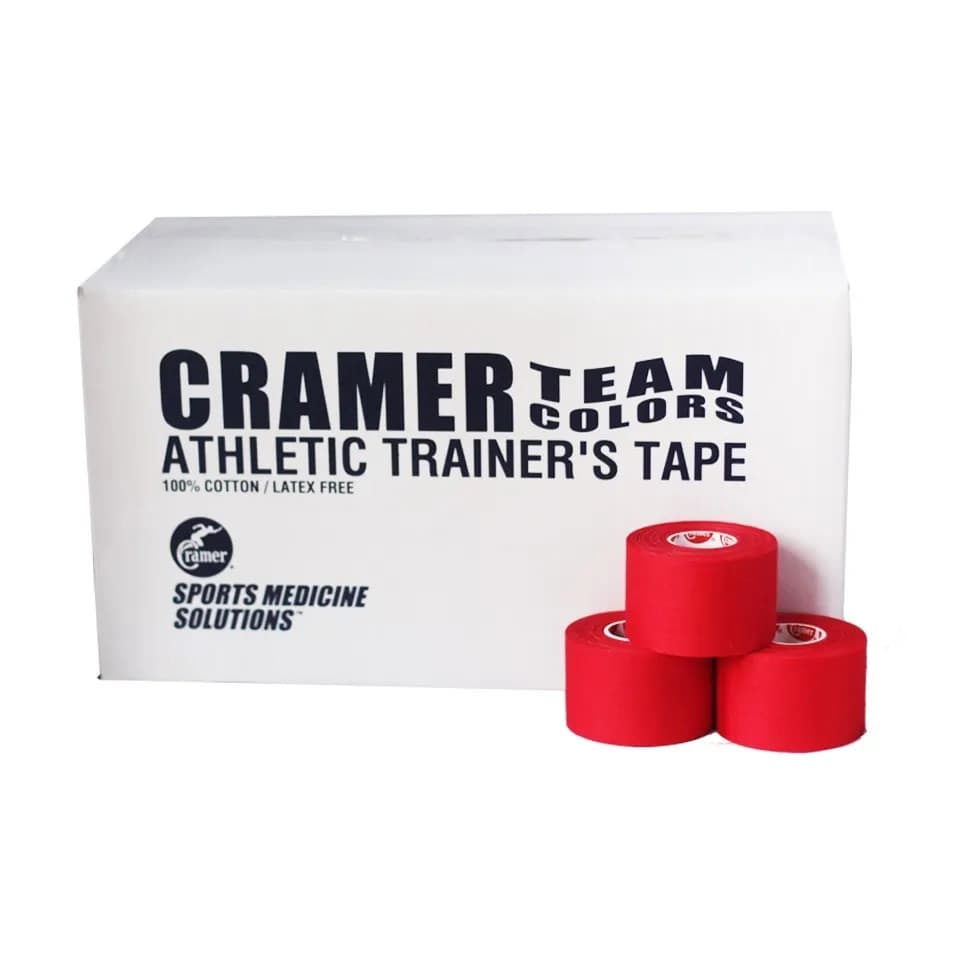 Cramer 750 Athletic Tape, 1.5 Inch x 10 yard, Red - Case of 32 - Image 1