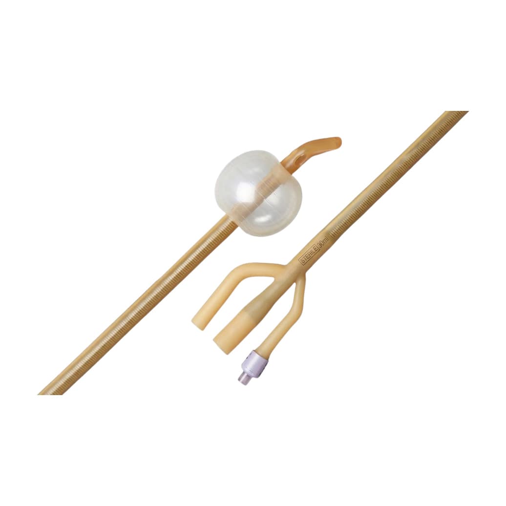 Lubricath Hematuria 3-Way Specialty Foley Catheter, Long Open Coude Tip, 30cc, 24 Fr - Each - Image 1