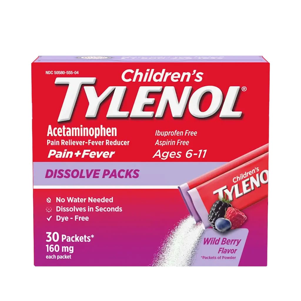 Children’s TYLENOL Dissolve Powder Packs - 32 Count - Image 1