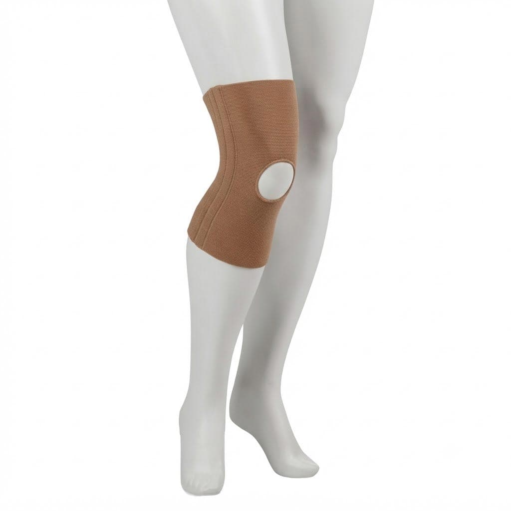 Juzo Genu 303 Expert Seamless Compression Knee Support, 30-40mmHg, Beige, Size 6, Open Patella - Image 1