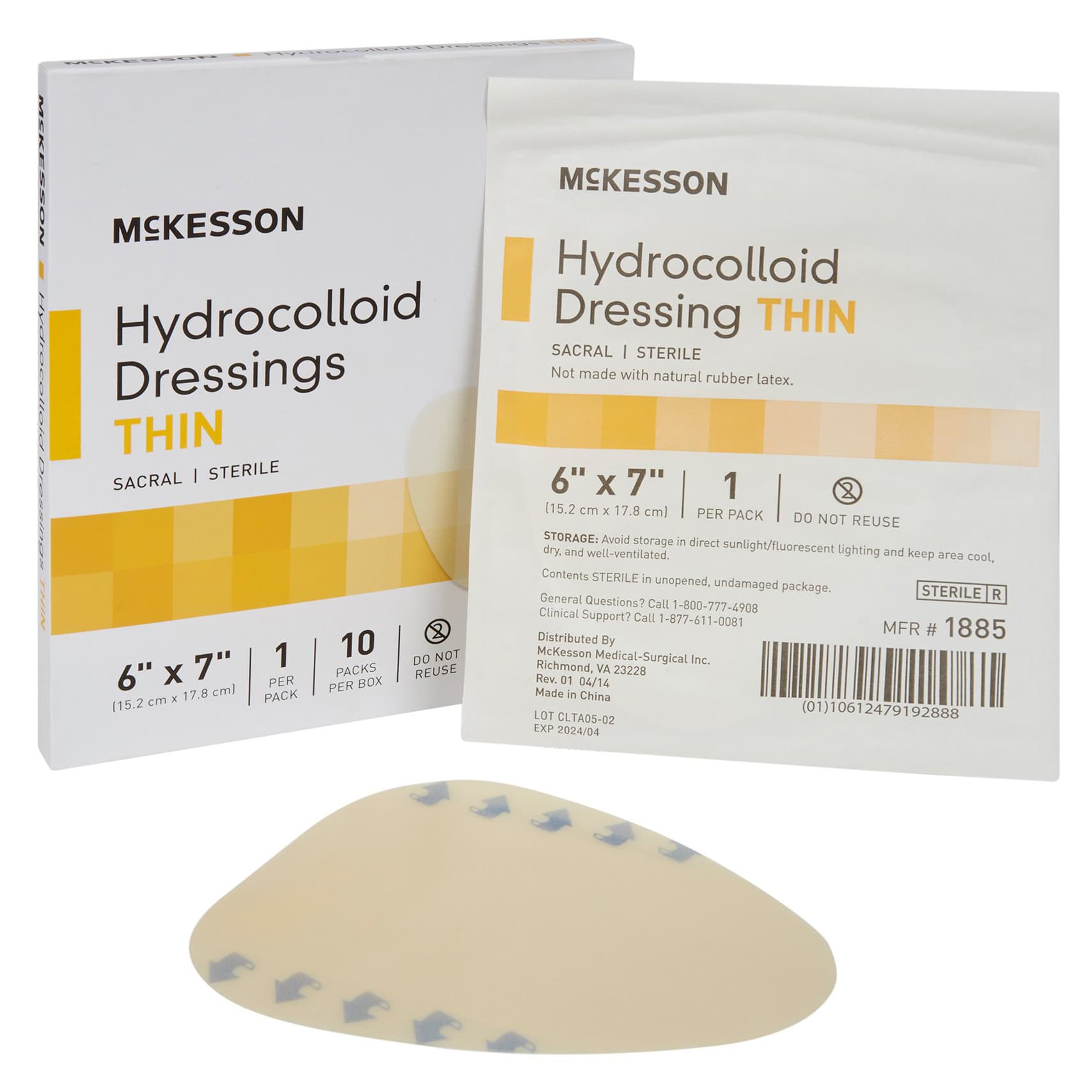 McKesson Thin Hydrocolloid Sacral Dressing