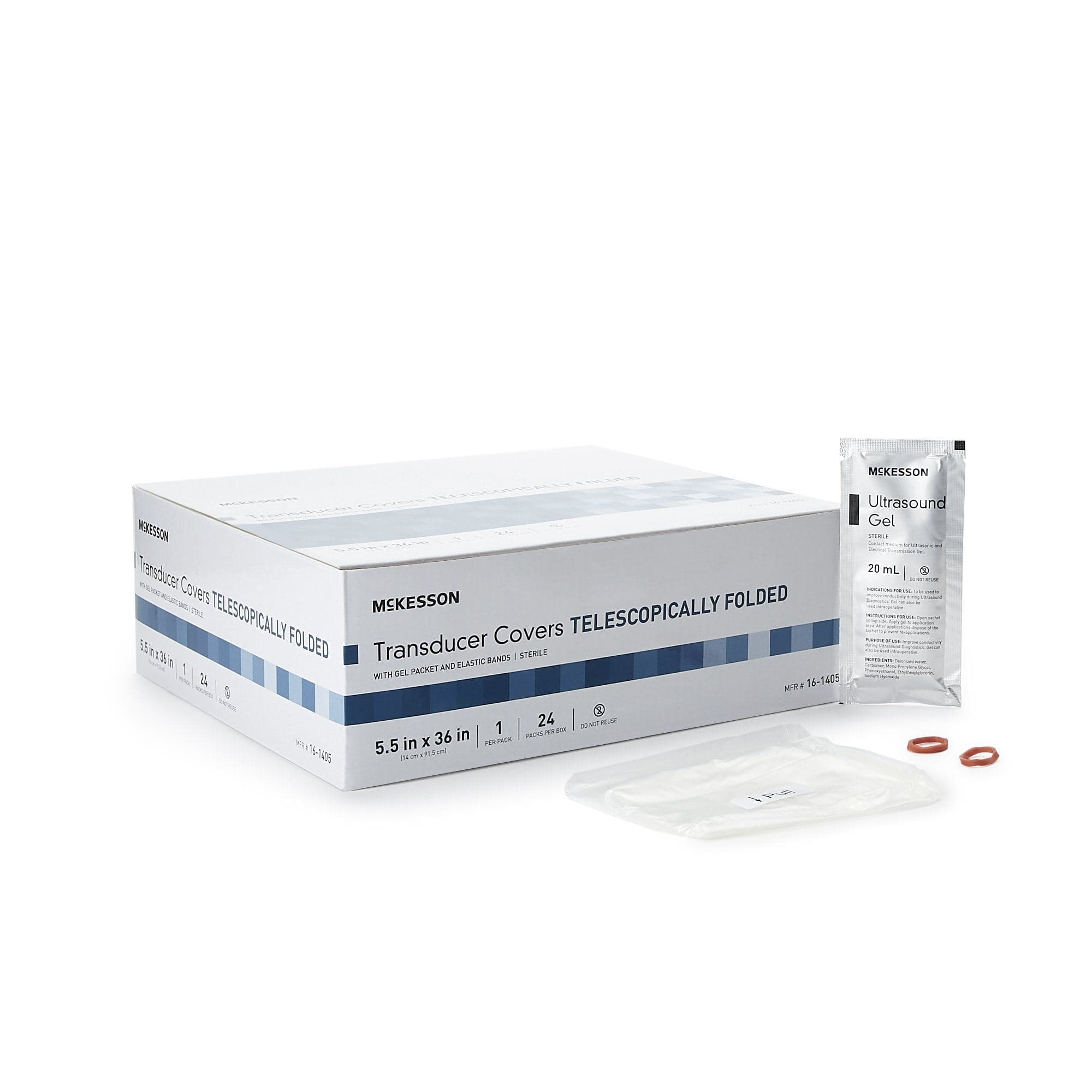 McKesson Ultrasound Transducer Cover, 5-1/2 X 36 Inch - Case of 240 - Image 1