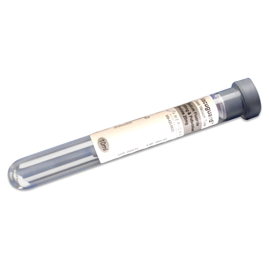 Vacuguard Gray Top Vacuum Blood Collection Tube - Box of 1000 - Image 2