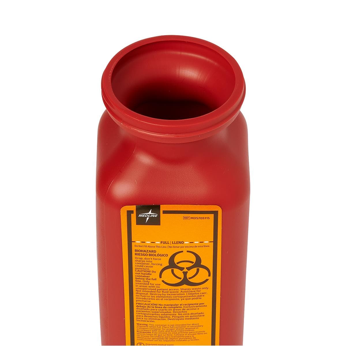 Medline Phlebotomy Sharps Container with Screw Top Lid - Image 2