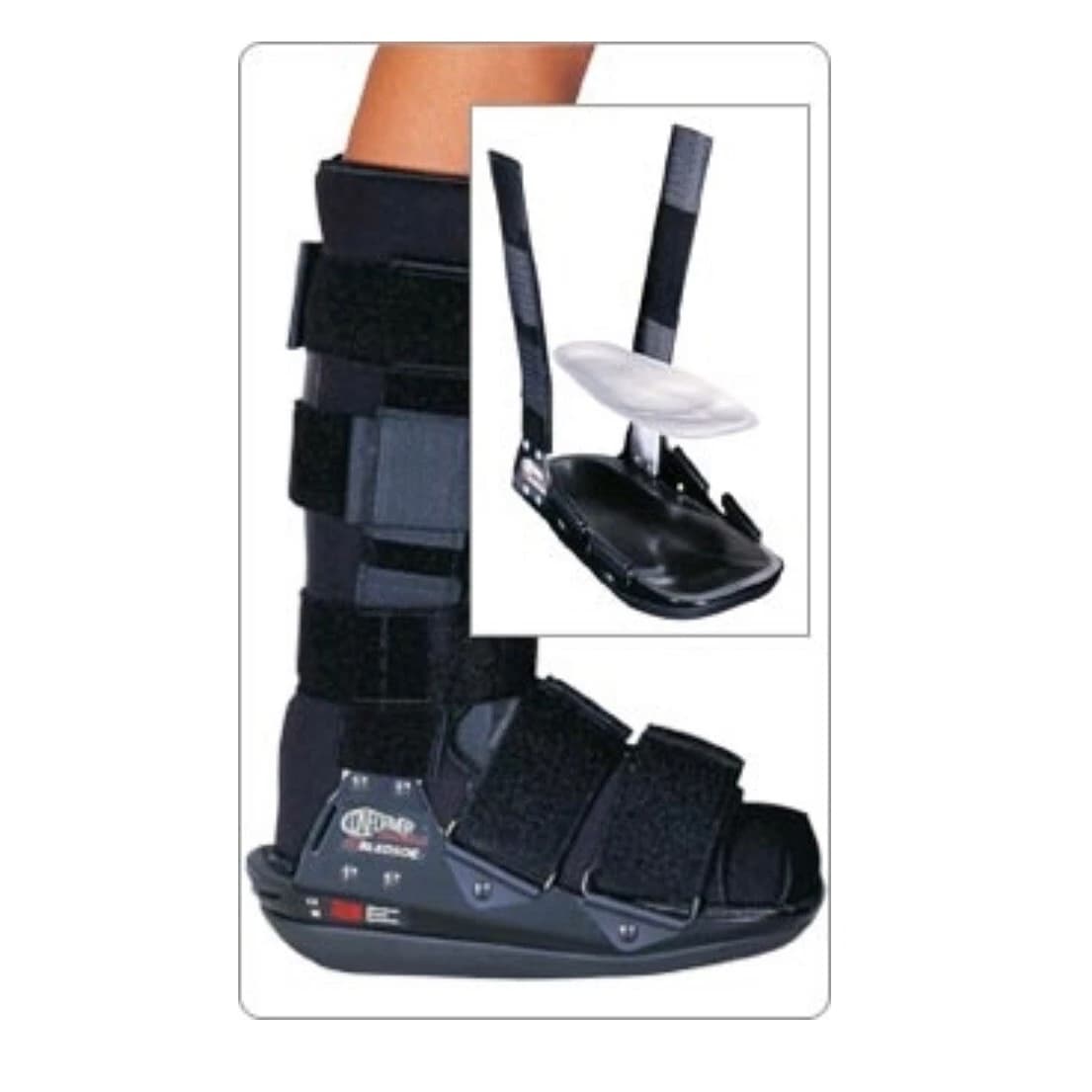 Conformer Diabetic Air Ankle Walker Boot Black Adult, Male 8-9.5 and Female 9-10.5, Medium, Right Foot - Each - Image 1