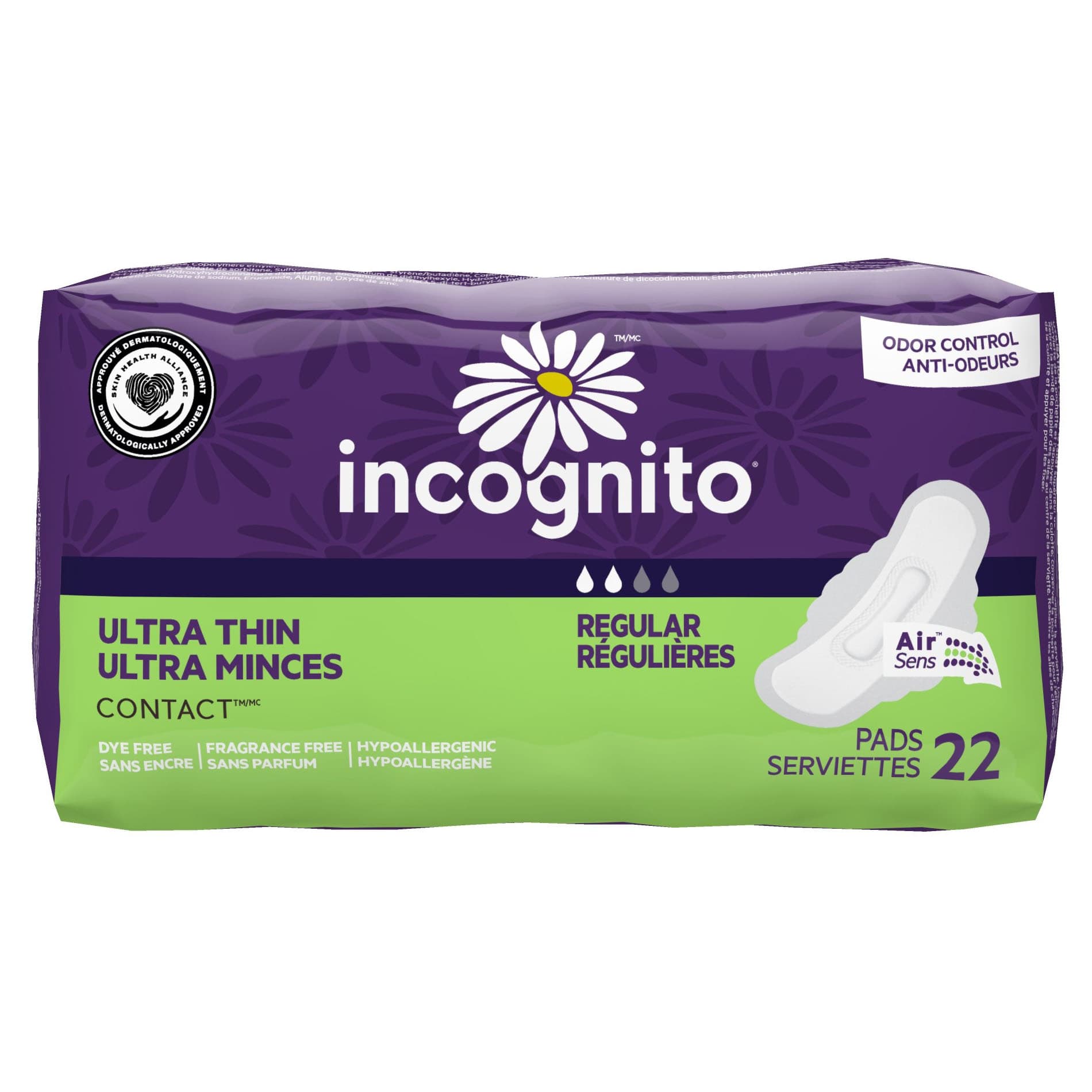 Incognito Contact Ultra Thin Pads, Regular - Case of 176 - Image 1