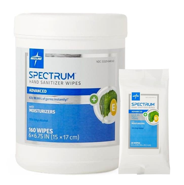 Medline Spectrum Advanced Hand Sanitizer Wipes