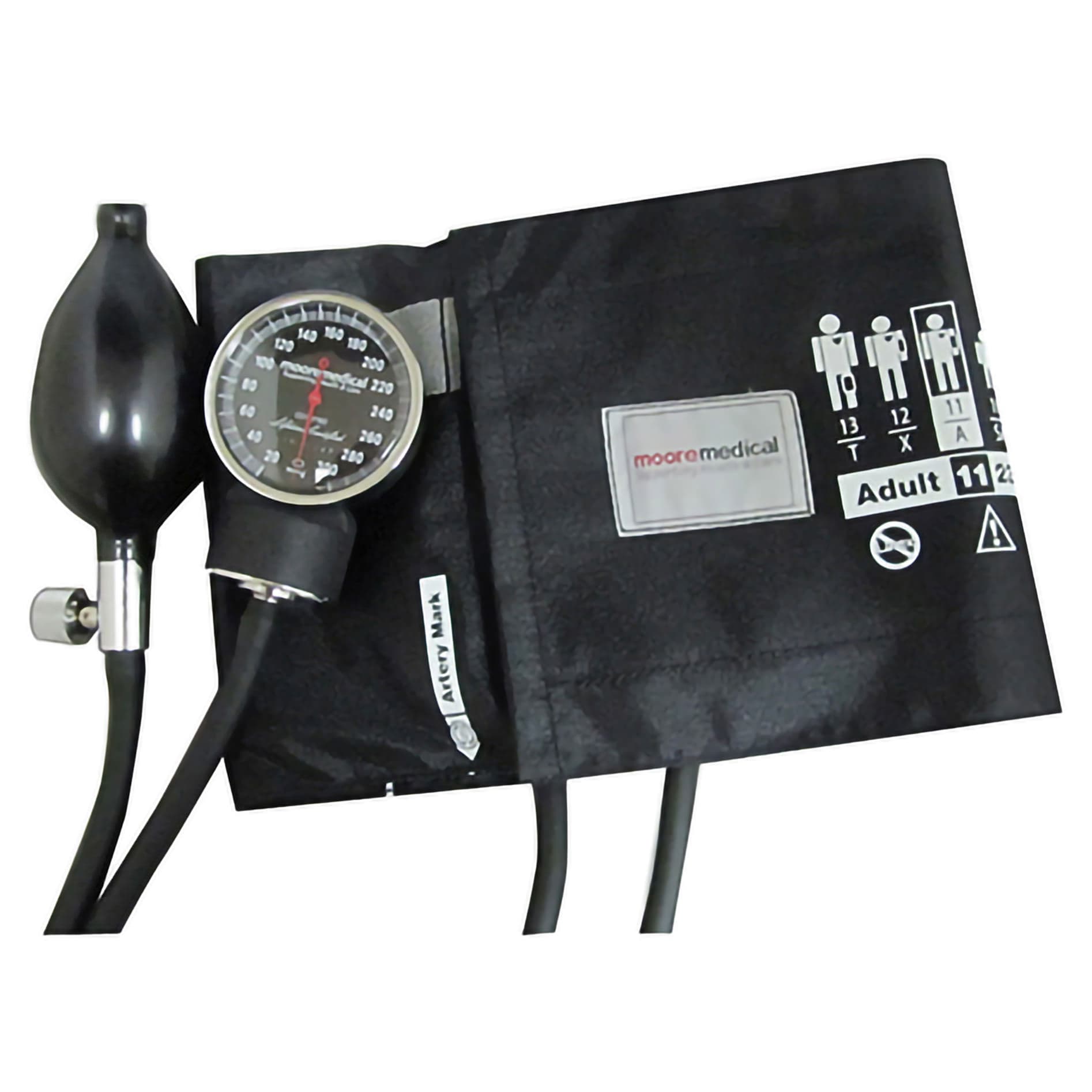 McKesson Premium Aneroid Sphygmomanometer Unit Nylon Cuff Dial Display 2-Tubes Adult Cuff, Black - Case of 12 - Image 1