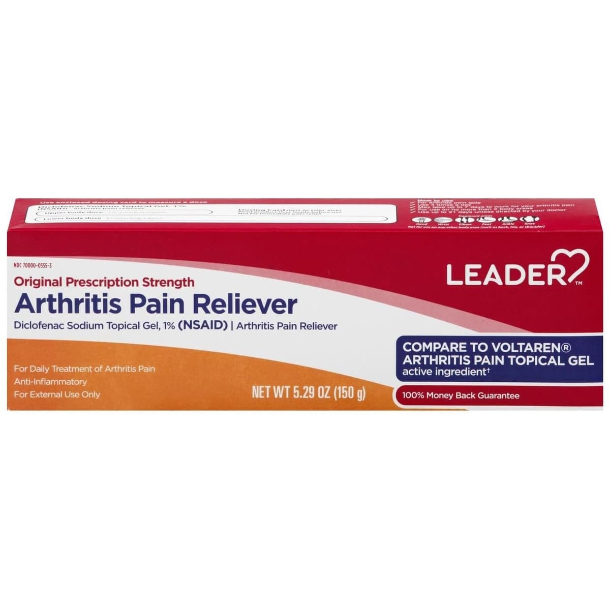Leader Arthritis Pain Reliever 1% Gel, 5.29 oz (Compare To Voltaren) - Each - Image 1