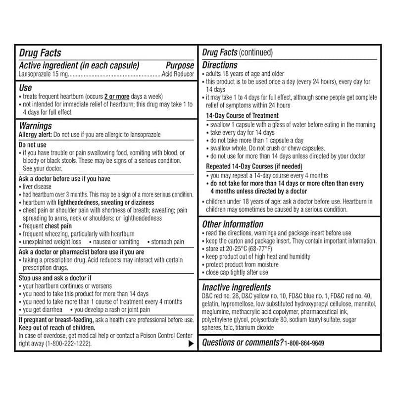 Prevacid 24HR Acid Reducer Capsules, 42 Count - Package of 34 - Image 2