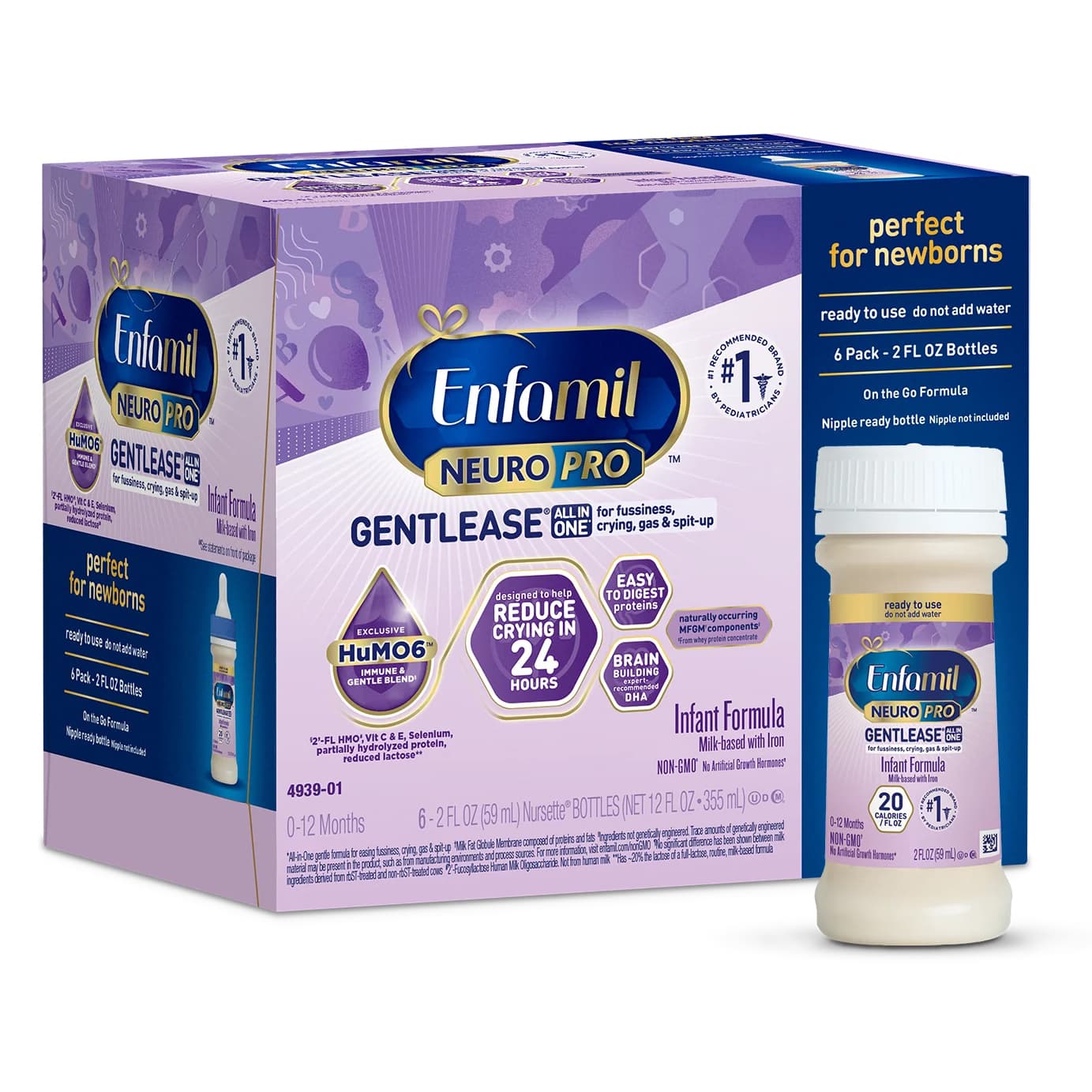 Enfamil NeuroPro Gentlease Ready to Use Infant Formula, 2 oz - Package of 6 - Image 1