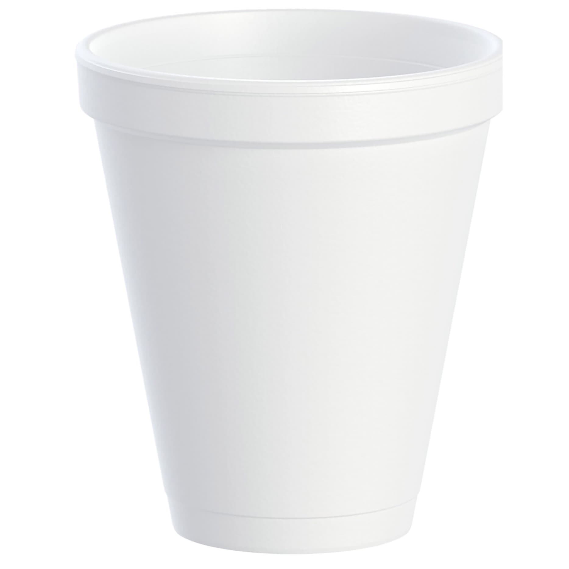 Dart White Styrofoam Disposable Insulated Drinking Cup, 12 oz - Sleeve of 25 - Image 1