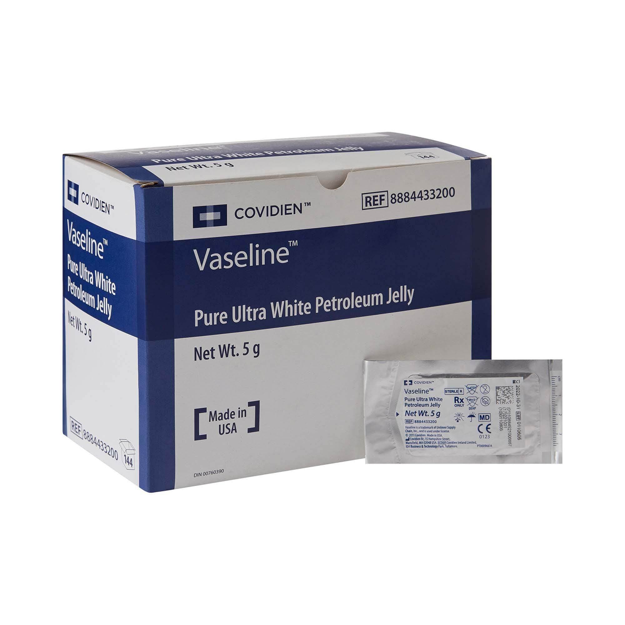 Cardinal Health Vaseline Pure Ultra White Petroleum Jelly, 5 Gram - Case of 576 - Image 1