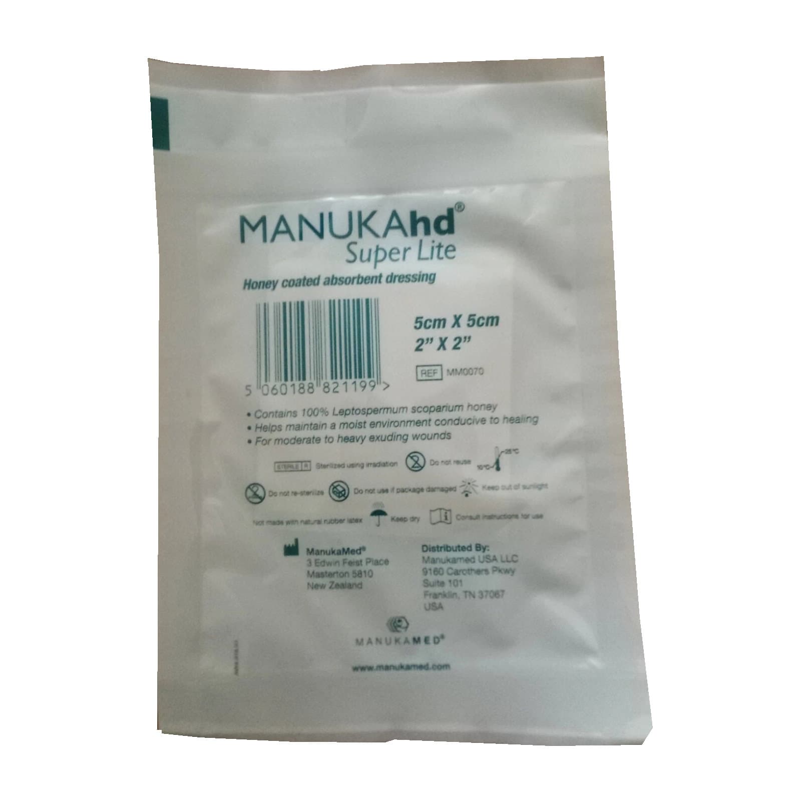 Manukamed Manukahd Super Lite Honey Coated Absorbent Dressing, 2 x 2 Inch - Each - Image 1