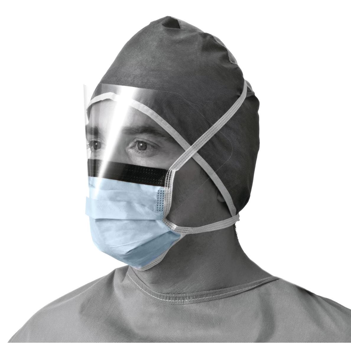Medline ASTM Level 1 Surgical Mask with Anti-Fog Eye Shield - Image 6