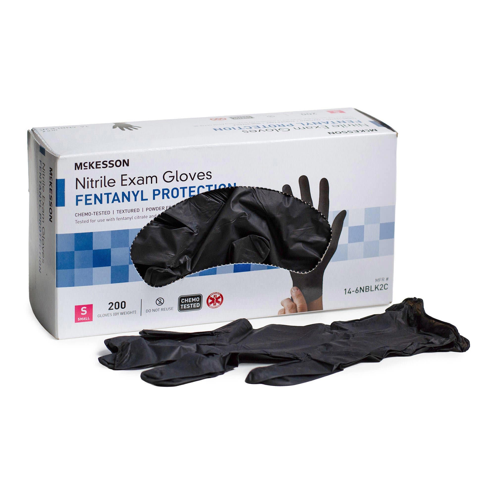 McKesson Confiderm BLK Nitrile Exam Glove, Small - Case of 2000 - Image 1