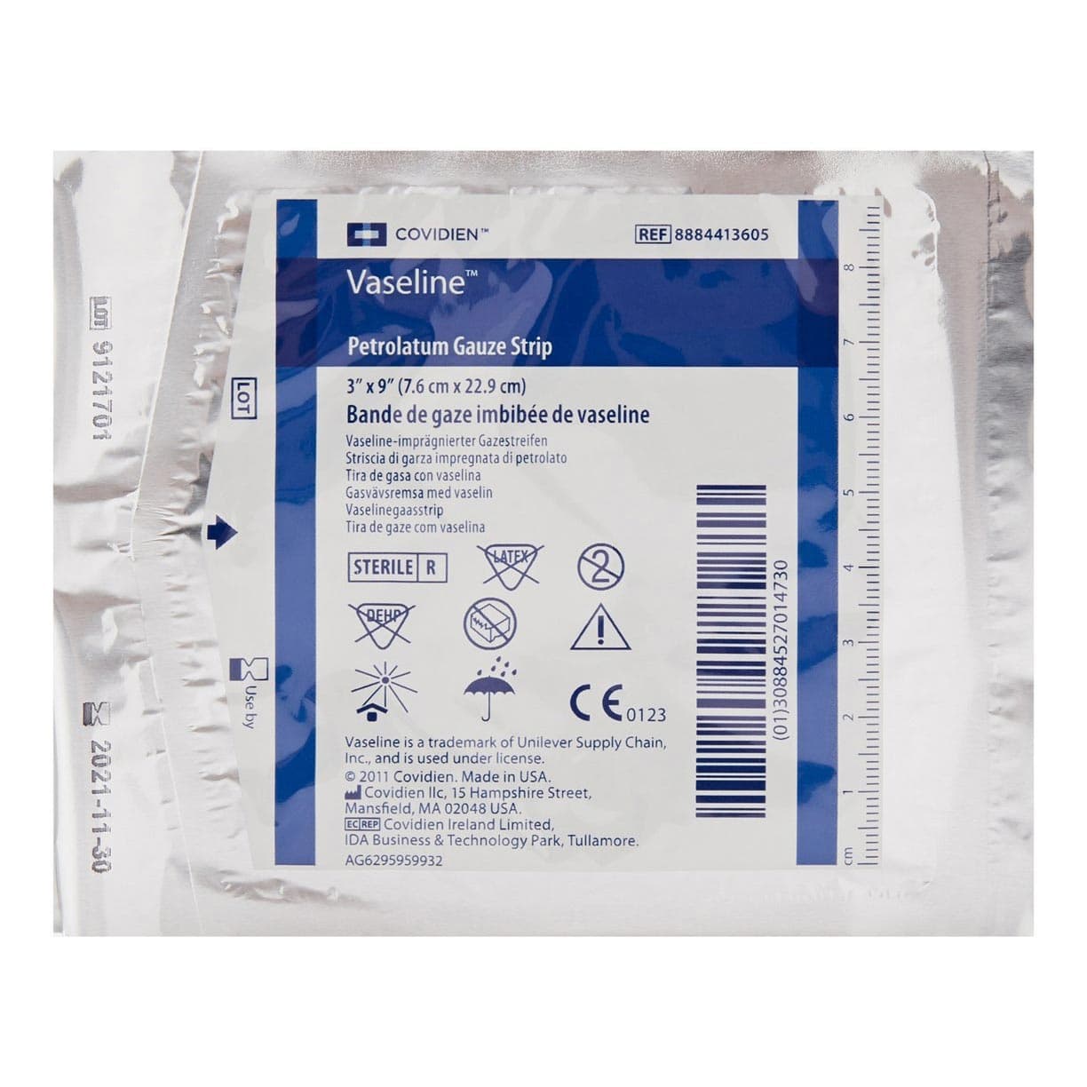 Vaseline Petrolatum Impregnated Dressing Gauze, 3" x 9" - Image 1