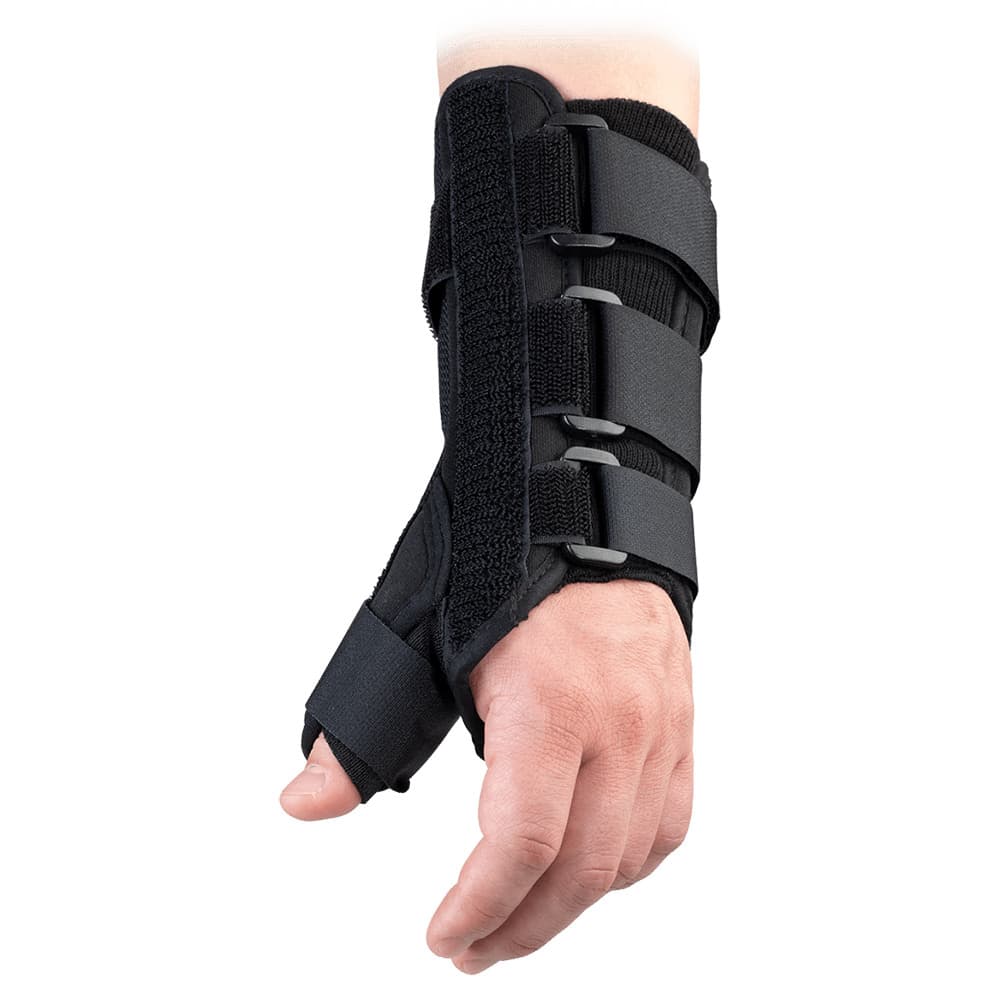 Classic Wrist Brace with Thumb Spica, Black, Left Hand, Large - Each - Image 1