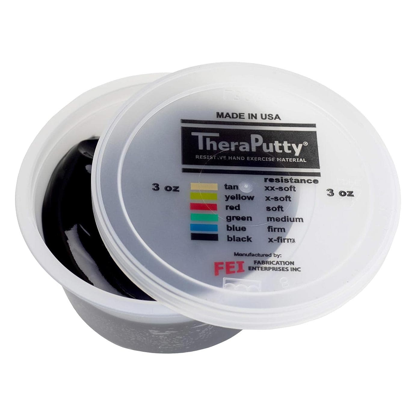 Theraputty Standard Exercise Putty, 3 Oz, Black, Extra Firm - Image 1