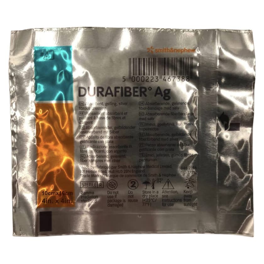 Durafiber Ag Gelling Fiber Dressing, 4 x 4 Inch - Image 1