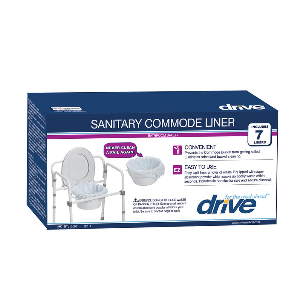 Drive Folding Steel Commode Combo with Absorbent Commode Liners - Each - Image 3
