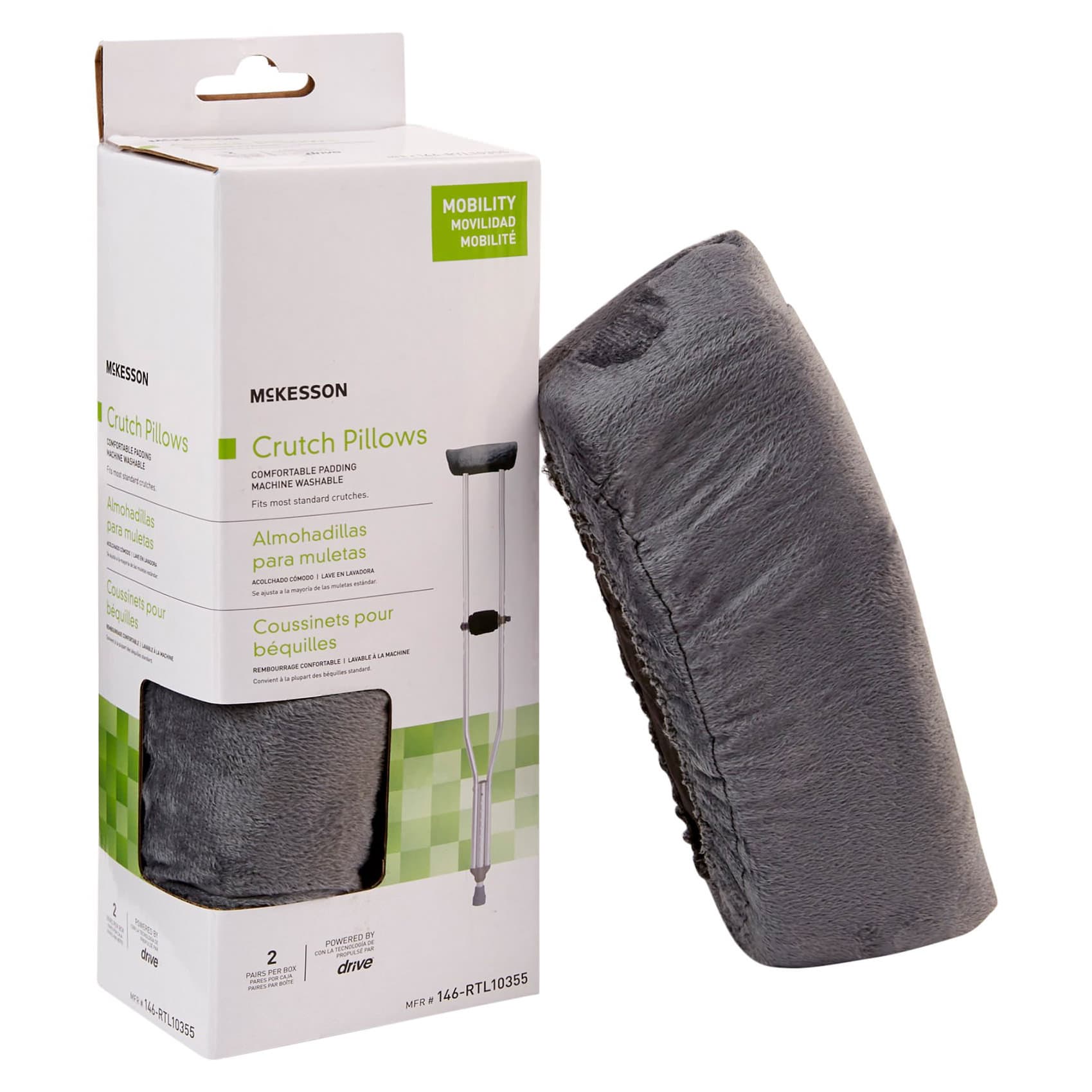 McKesson Underarm Crutch Pillow, Gray - Case of 16 - Image 1