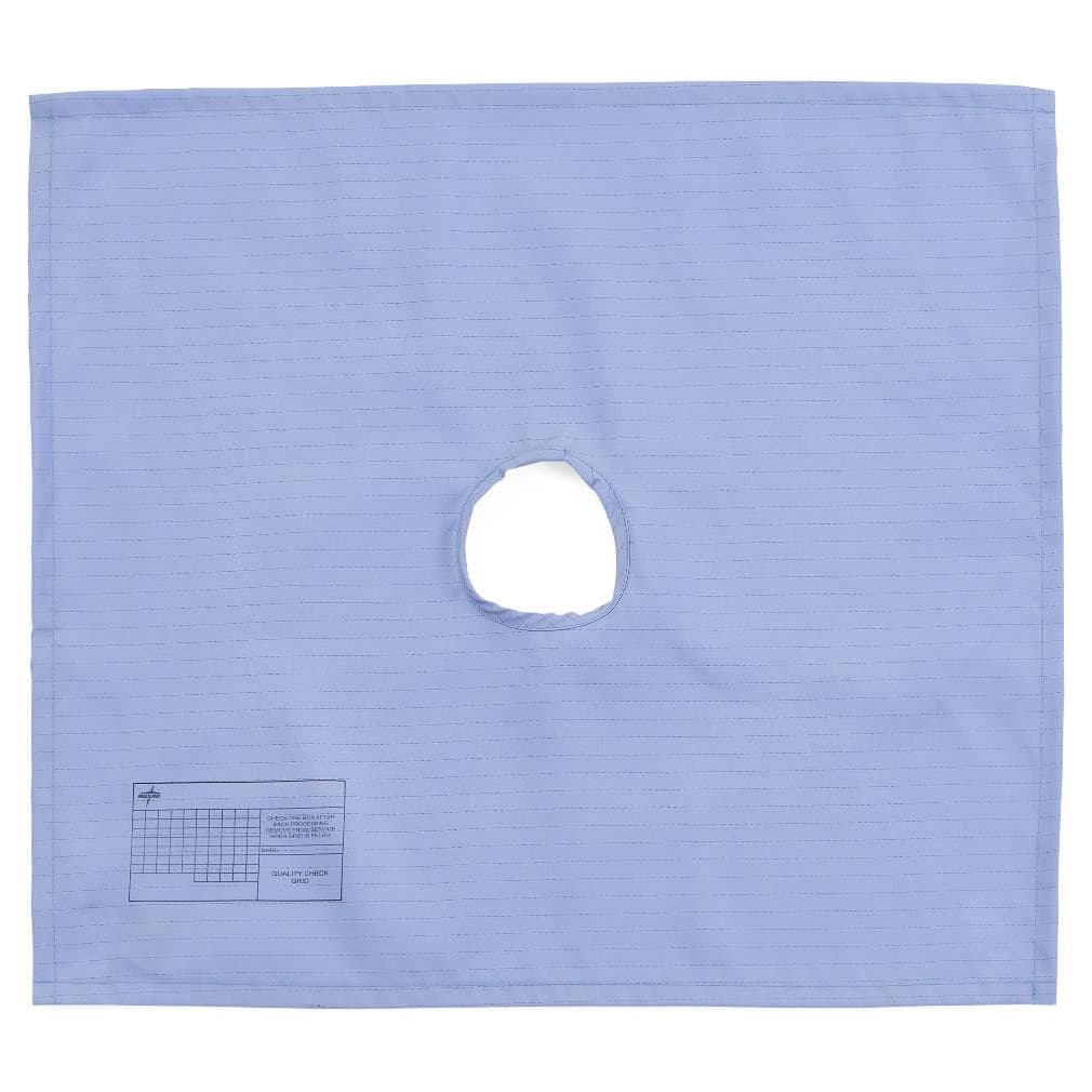Medline ResiStat Universal Drape with 2.75 Inch Round Fenestration, 19 x 17 Inch - 1 Dozen