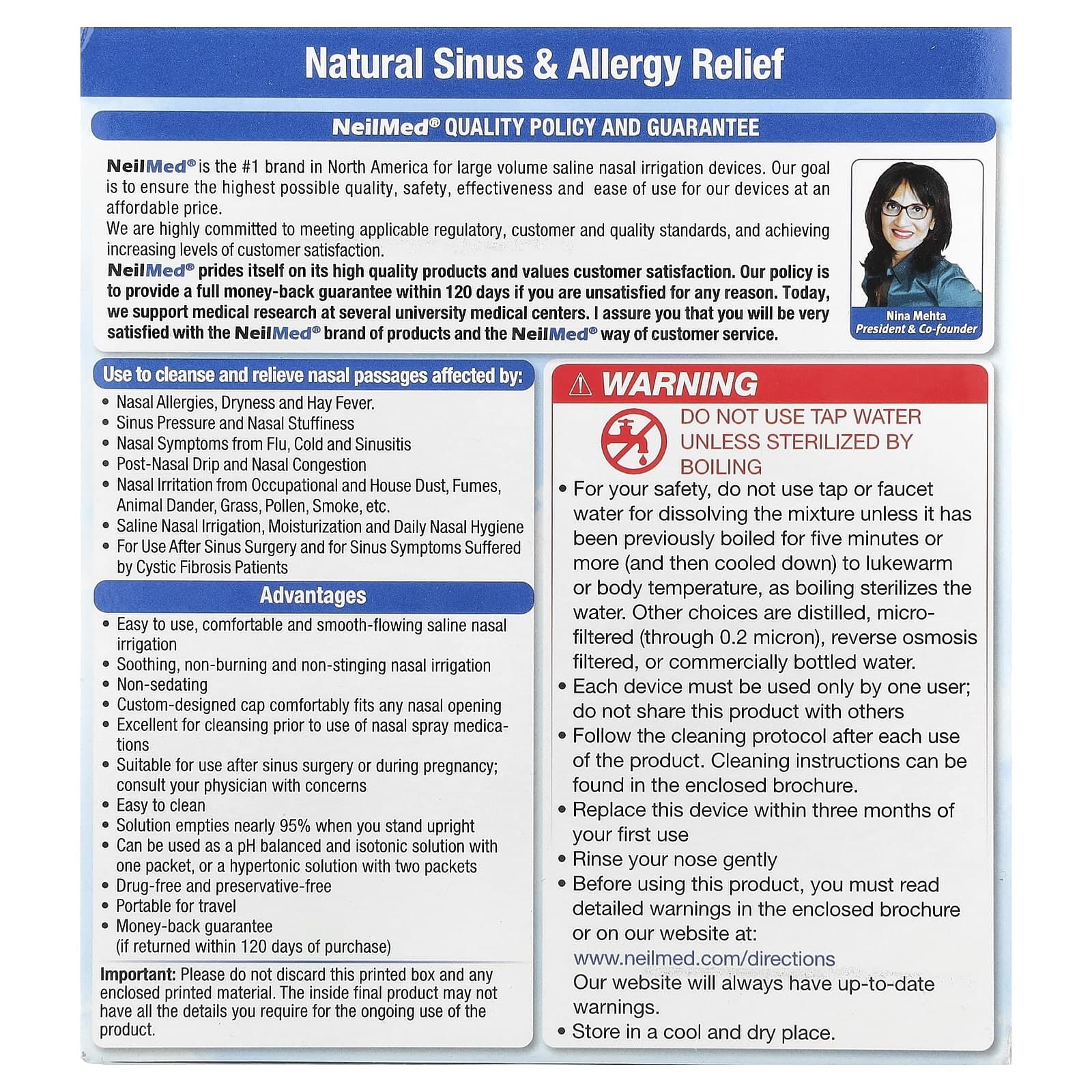 NeilMed All Nattural Sinus Rinse Starter Kit - Box of 50 - Image 2