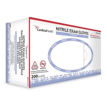 Cardinal Flexal Nitrile Powder Free Exam Gloves, Blue, Small - Box of 200 - Image 1