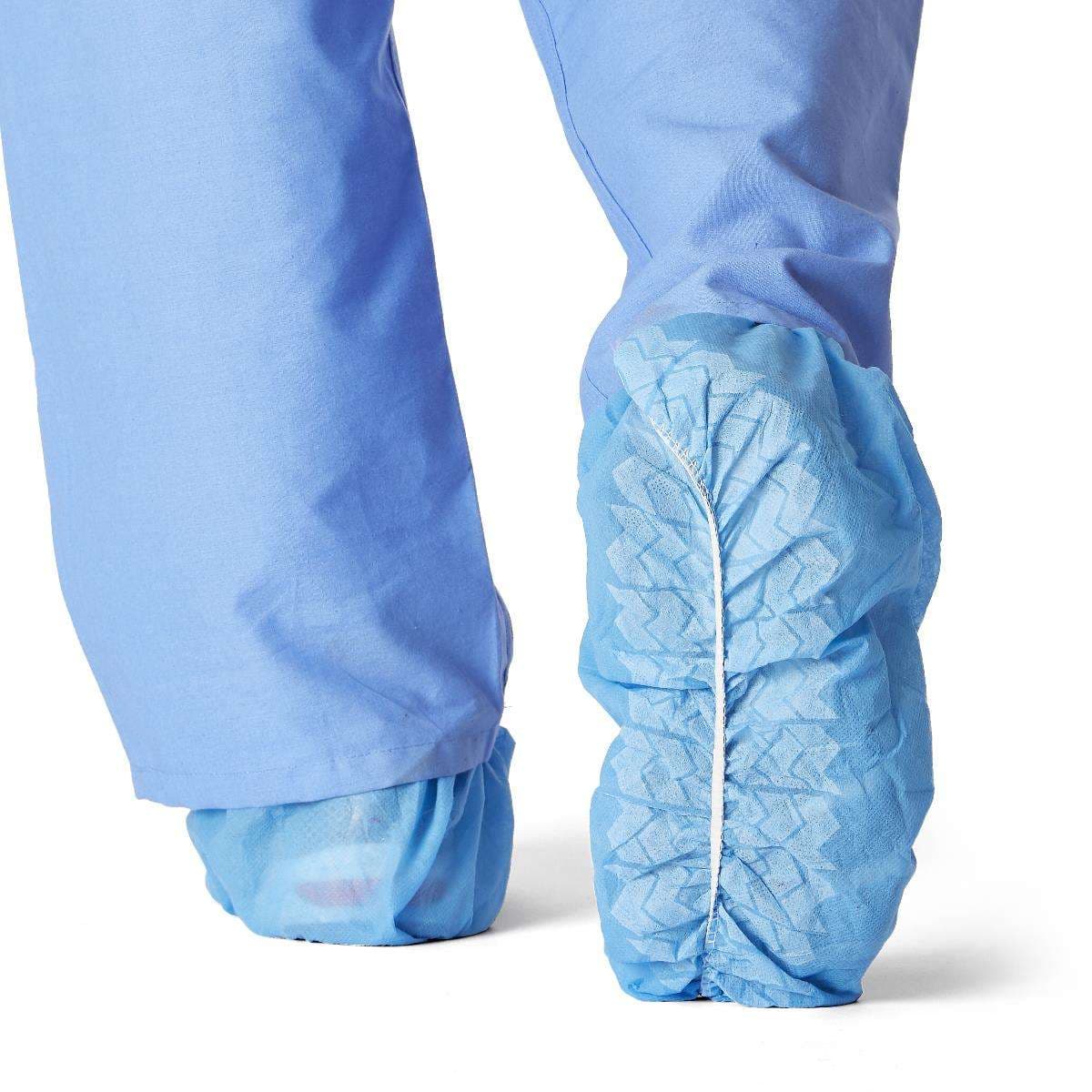 Medline Spunbond Polypropylene Nonskid Shoe Covers, Blue, Size XL - Case of 200 - Image 1