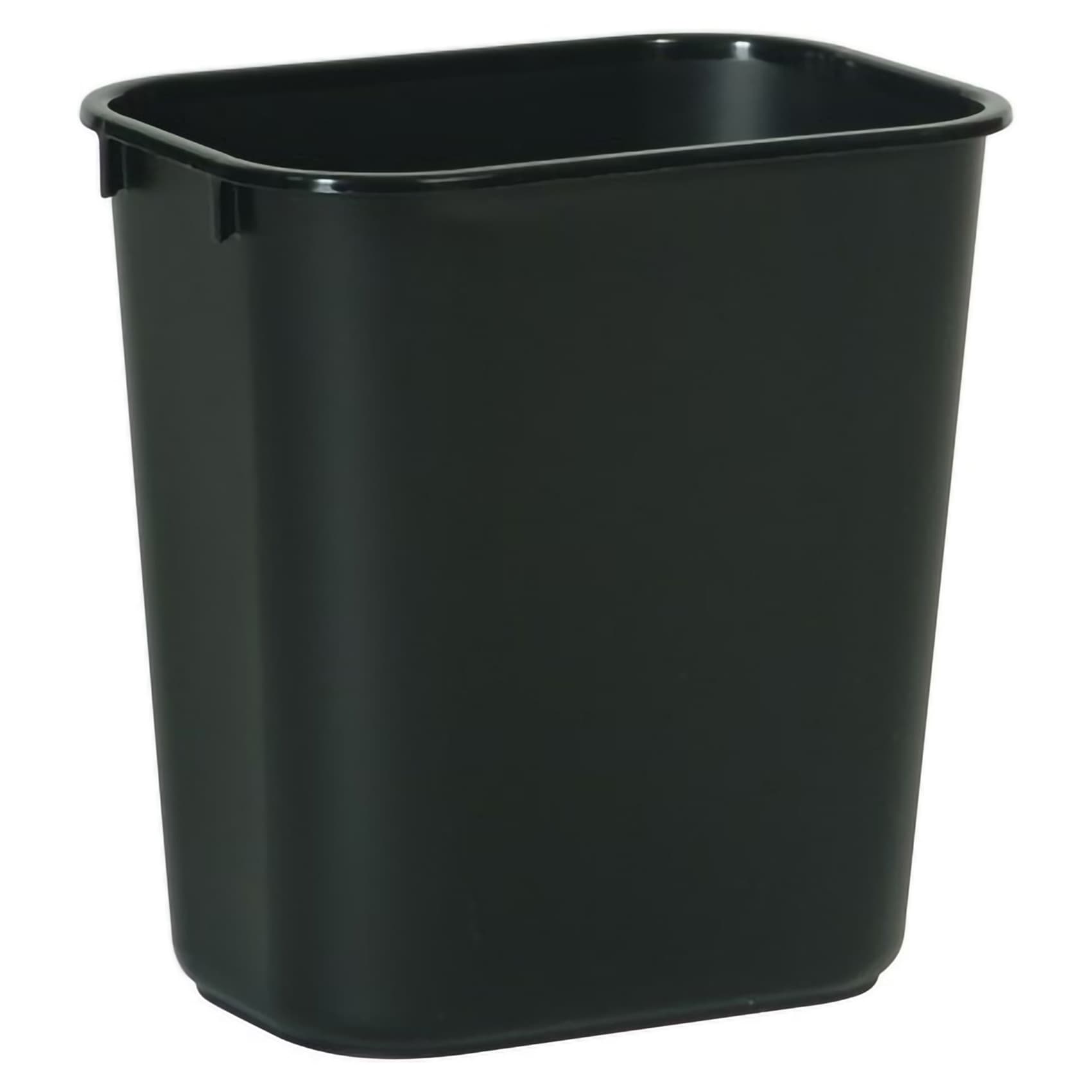 Deskside Trash Can LLDPE Rectangular, Black, 13-5/8 Quart - Each - Image 2