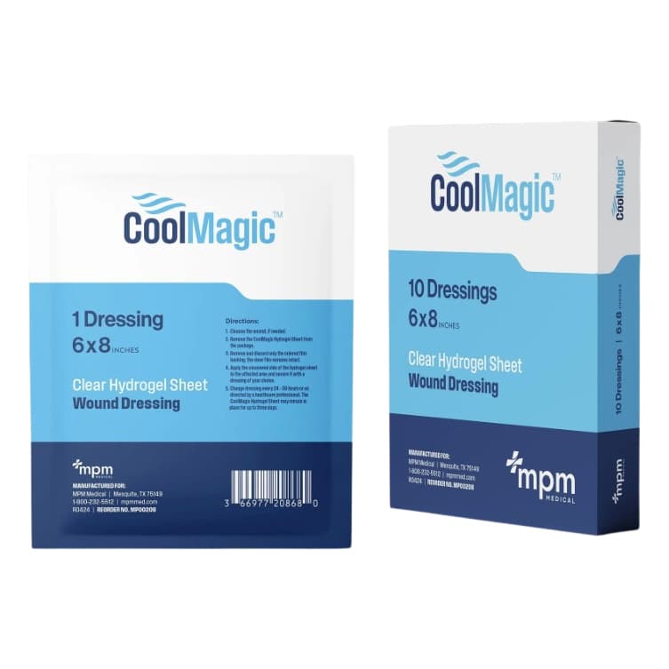 CoolMagic Hydrogel Dressing Translucent, 6 x 8 Inch - Box of 10 - Image 1