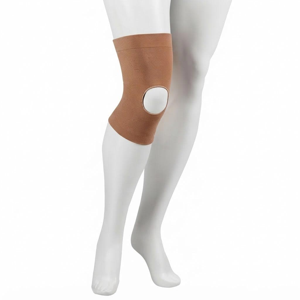 Juzo Genu 323 Exprt Knee Support With Two Lateral Spirals 30-40mmHg Beige, With Open Patella, Size 4 - Image 1