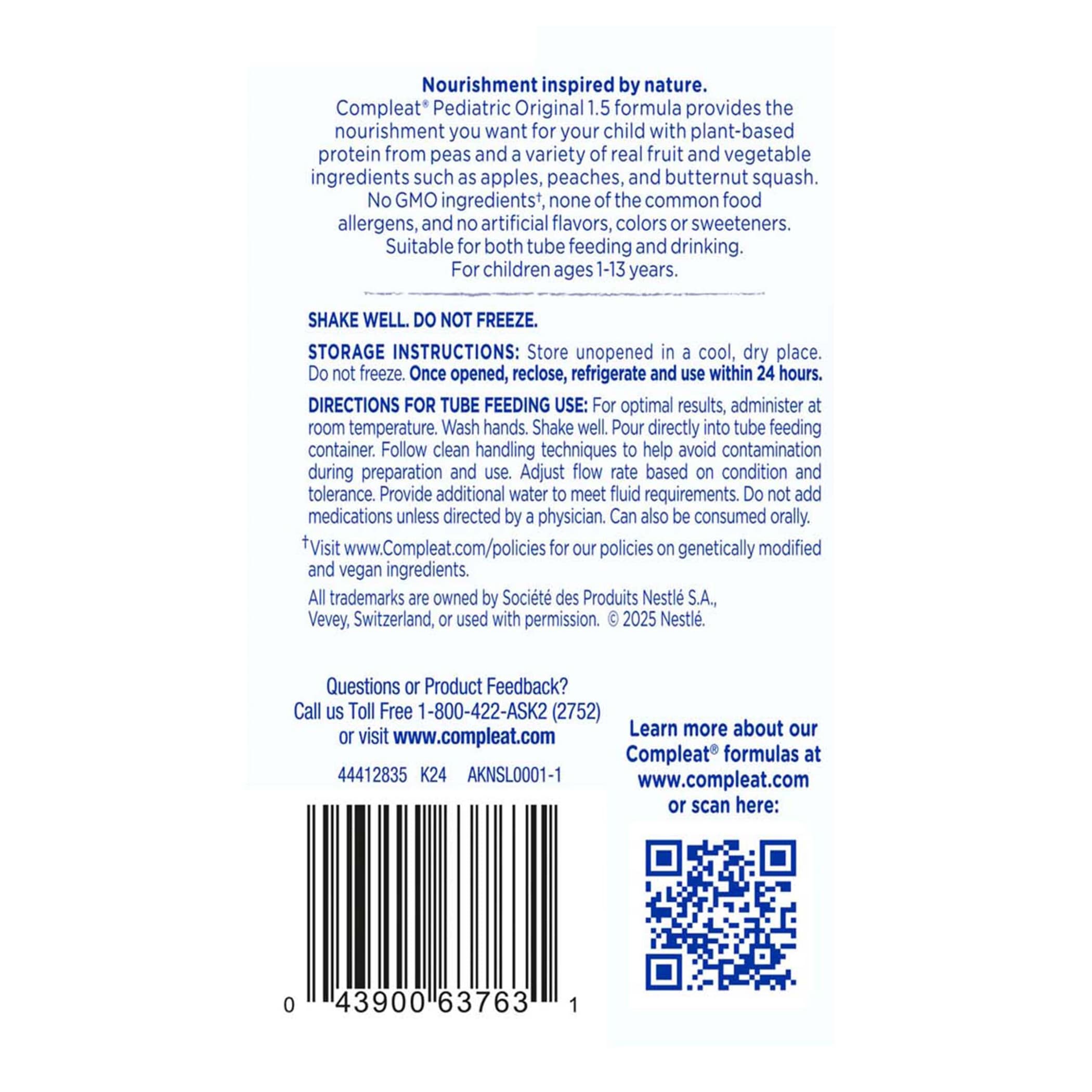Compleat Pediatric Original 1.5 Plant-Based Tube Feeding Formula - Image 3